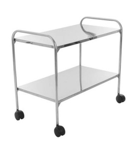 Mesa Auxiliar em Aço Inox 40x60x80cm com Rodizio - S-0860-E